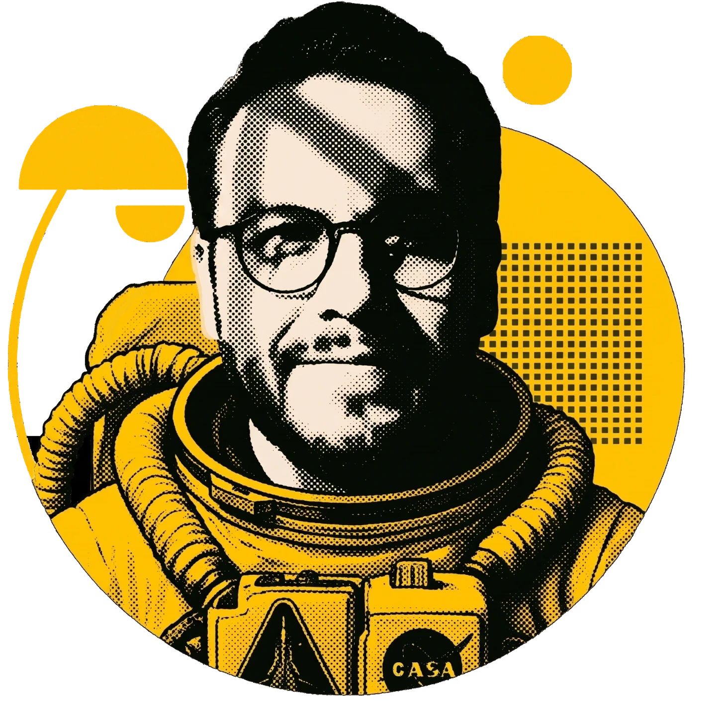 André Moraes vestido de astronauta